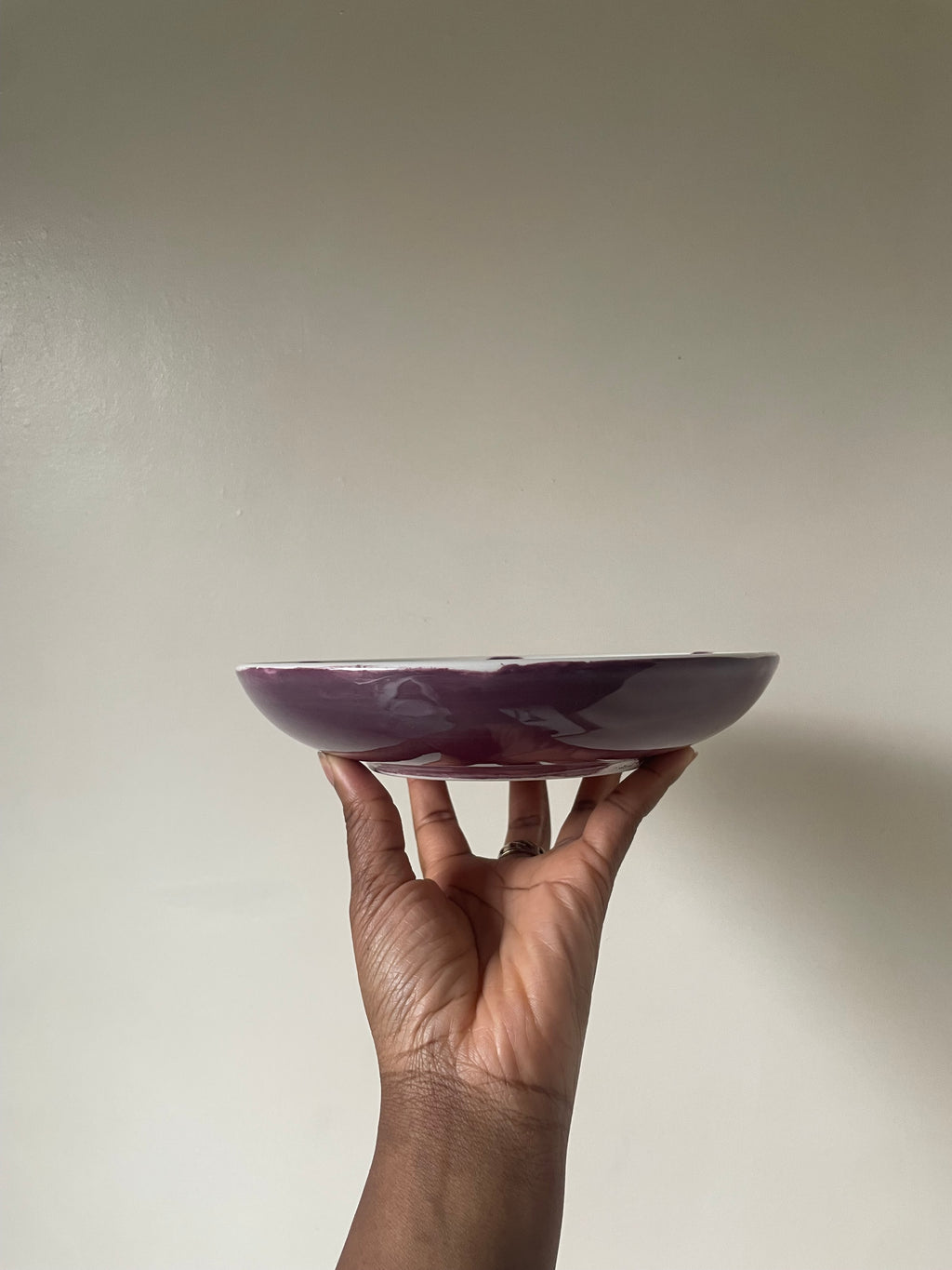 Purple polka dot plowl